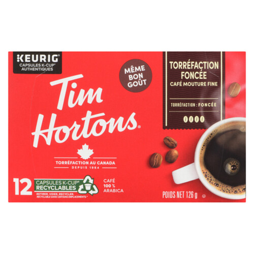 Tim Hortons Coffee Pods Dark Roast 12 K-Cups 126 g