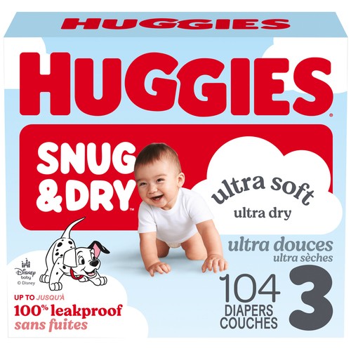 Huggies Snug & Dry Diapers Size 3 104 Count