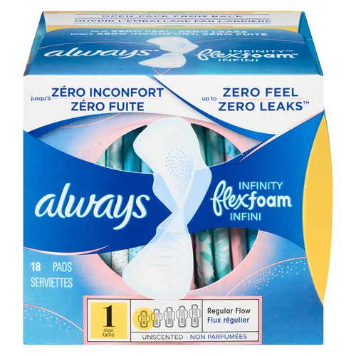 Always Infinity Pads Regular Unscented 18 Count