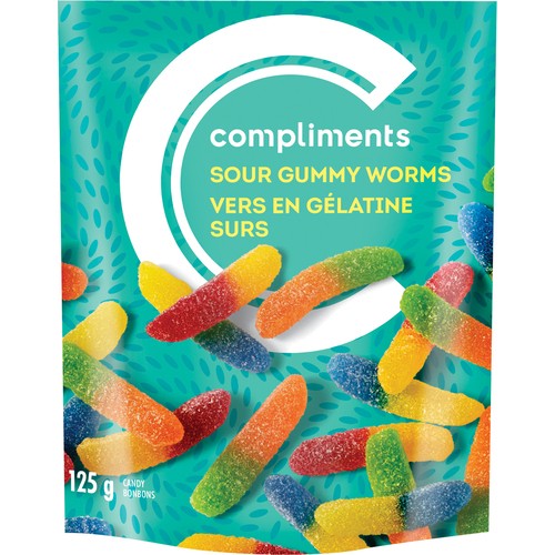 Compliments Gummy Worms Sour Neon 125 g