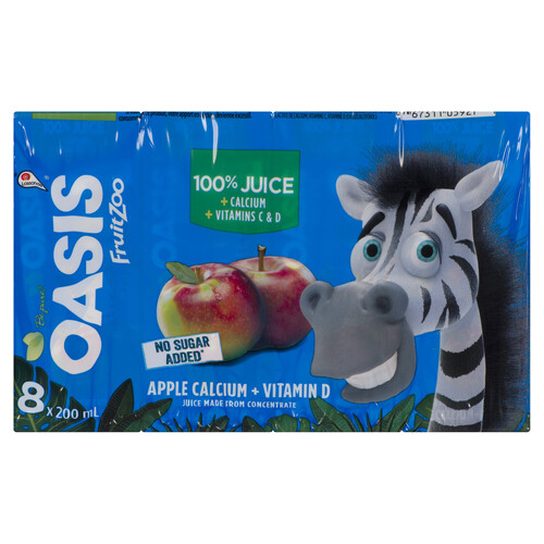 Oasis Apple Juice With Calcium 8 x 200 ml