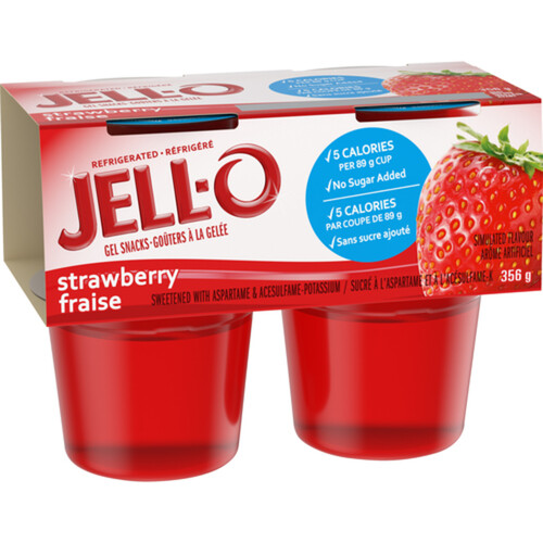 Jell-O Refrigerated Gelatin Snacks Strawberry 4 x 89 g - Voilà Online ...