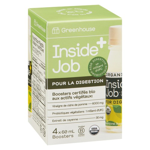 Greenhouse Organic Juice Boosters Inside Job 4 x 60 ml (bottles)