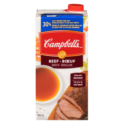 Campbell's Broth 30% Less Sodium Real Beef 900 ml