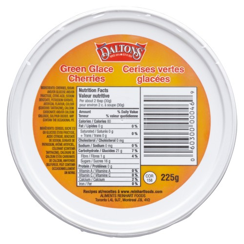 Daltons Green Glace Cherries 225 g