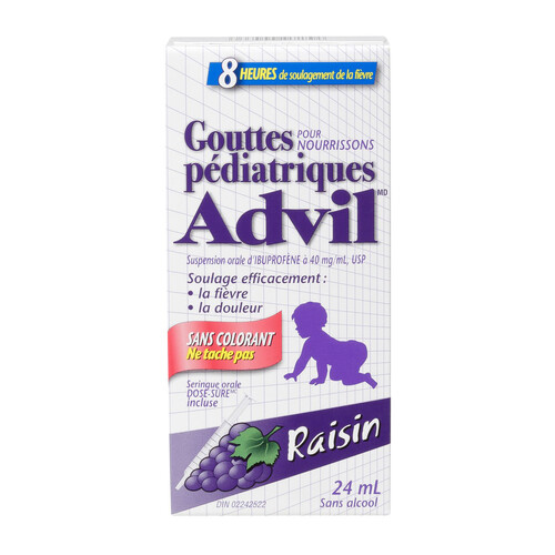 Advil Dye-Free Pediatric Drops Grape 24 ml