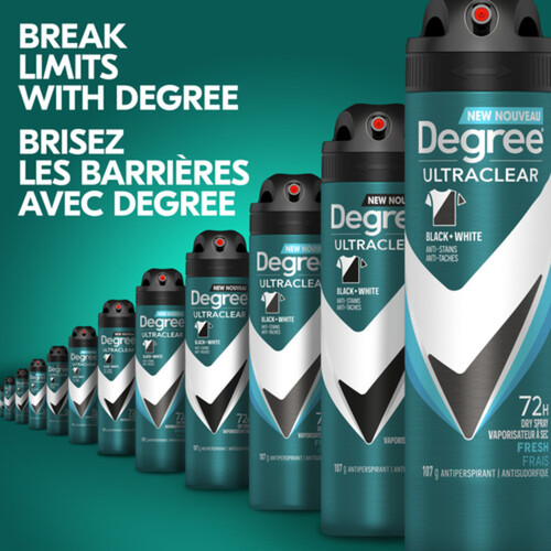 Degree Men Dry Spray Antiperspirant Ultra Clear Black + White Fresh 107 g