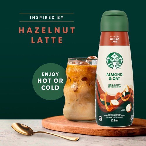 Starbucks Non-Dairy Creamer Almond & Oat Hazelnut Latte 828 ml