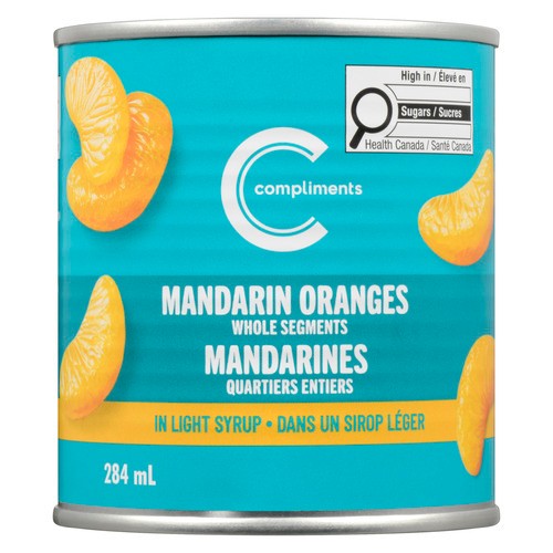 Compliments Canned Mandarin Oranges Whole Segments In Light Syrup 284 ml