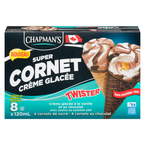 Chapmans Super Cone Ice Cream Salty Caramel Twist 8 x 120 ml