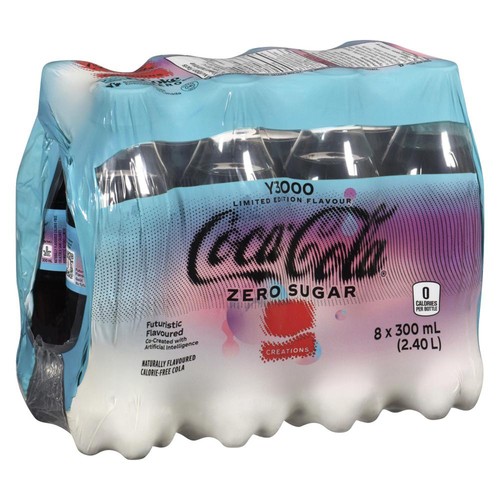 Coca-Cola Zero Sugar Soft Drink 8 x 300 ml (bottles)