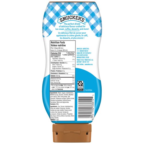Smucker's Sundae Syrup No Sugar Added Caramel 428 ml