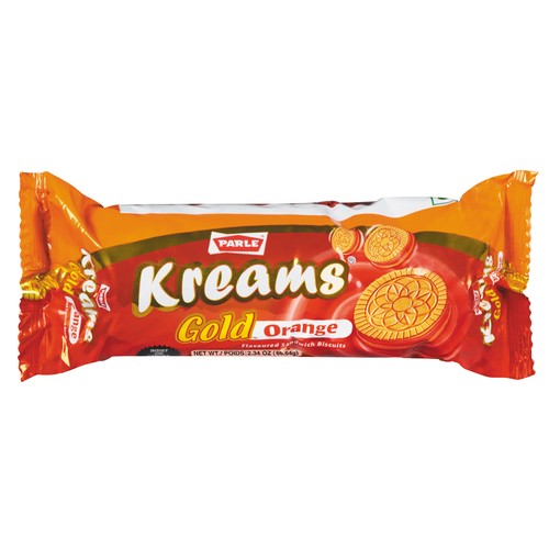 Parle Kreams Cookie Gold Orange 66.6 g
