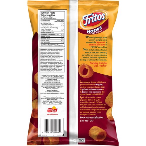Fritos Hoops Corn Chips BBQ 340 g