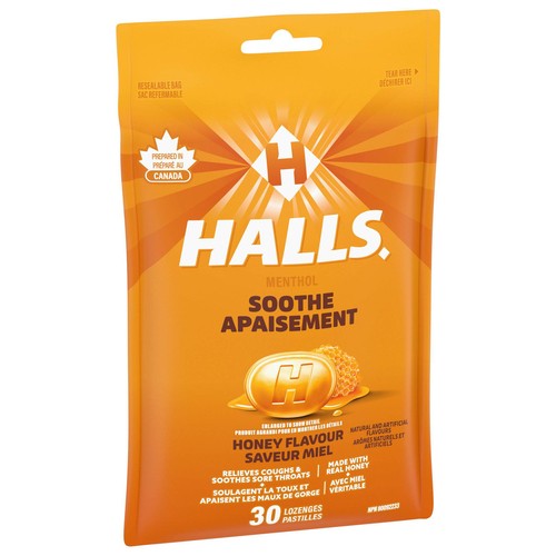 Halls Mentho-Lyptus Cough Drops Honey Flavour 30 Lozenges