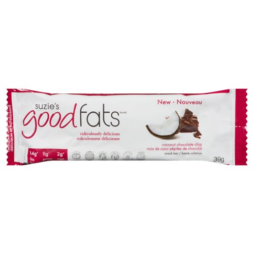 Suzie's Good Fats Gluten-Free Snack Bar Coconut Chocolate Chip 39 g