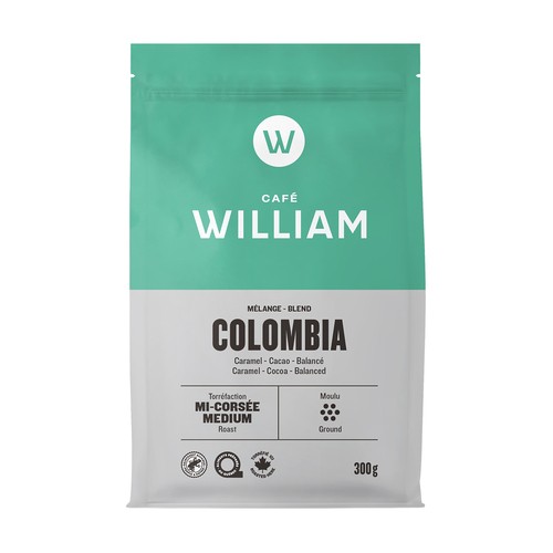 William Spartivento Ground Coffee Colombian Fairtrade 300 g