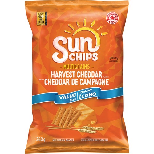 SunChips Multigrain Snacks Harvest Cheddar Value Size 360 g
