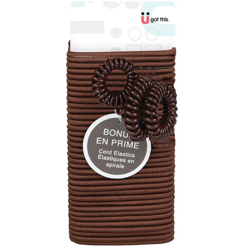 Scunci Bow Elastics + 3 Brown Large 70 Count