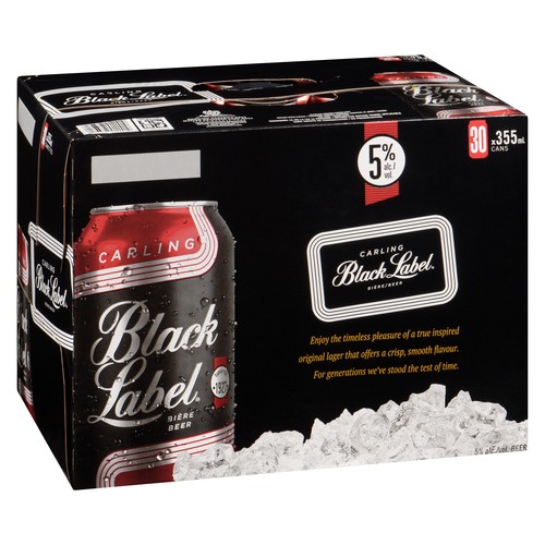 Black Label Beer 5% Alcohol 30 x 355 ml (cans)