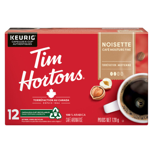 Tim Hortons Coffee Pods Medium Roast Hazelnut 12 K-Cups 120 g