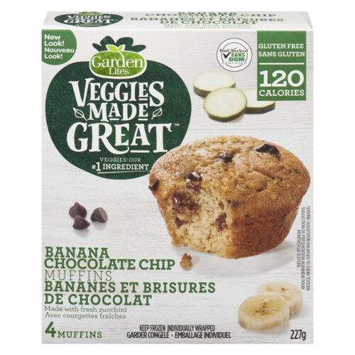 Garden Lites Gluten-Free Muffins Banana Chocolate Chip Zucchini 227 g (Frozen)