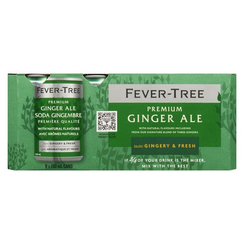 Fever-Tree Soft Drink Premium Ginger Ale 8 x 150 ml (cans)