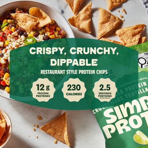 SimplyProtein Tortilla Protein Chips Sea Salt 130 g