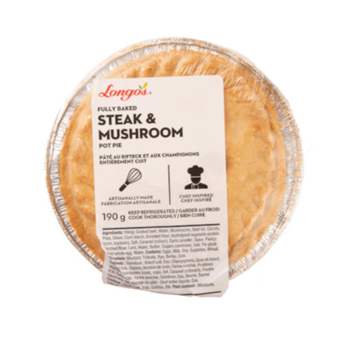 Longo's Pot Pie Steak And Mushroom 190 g