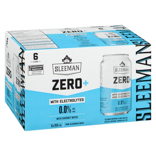 Sleeman Zero+ Non Alcoholic Beer Electrolytes 6 x 355 ml (cans)