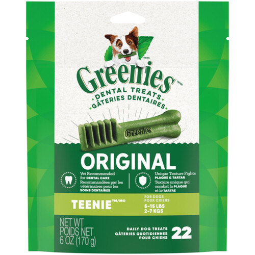 Greenies Natural Dental Care Teenie Adult Dog Treats Original 170 g