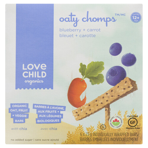 Love Child Organics Oaty Chomps Blueberry + Carrot 6 x 23 g