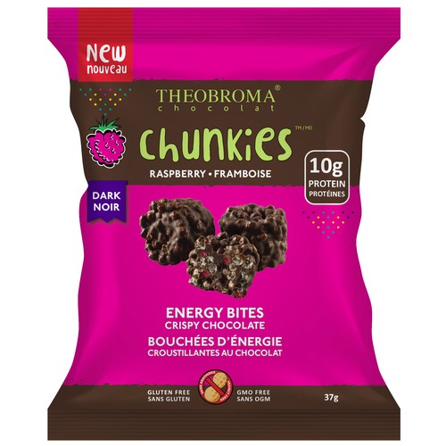Theobroma Chocolat Gluten-Free Chunkies Rasberry Energy Bites Crispy Chocolate 37 g