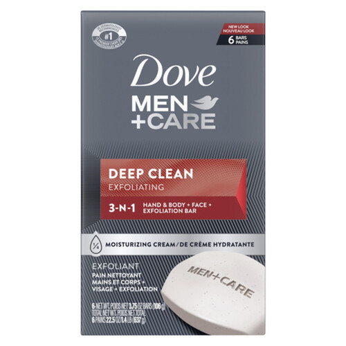 Dove Men+Care Deep Clean Exfoliating Bar Soap 6 x 106 g