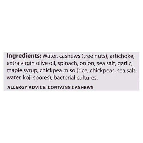 Spread'em Kitchen Dairy-Free Creamy Cashew Dip Spinach & Artichoke 185 g