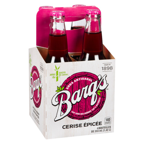 Barq's Crafted Soda Spiced Cherry 4 x 355 ml (bottles)