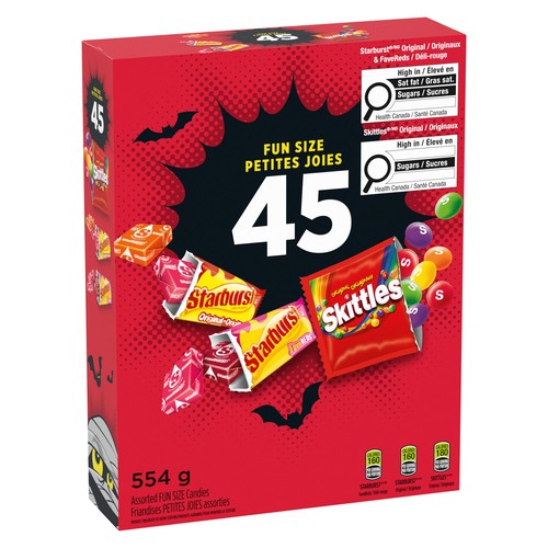 Mars Candy Fun Size Skittles Starbursts Assorted 554 g