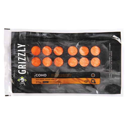 Grizzly Smoked Coho Salmon Slice 275 g (Frozen)