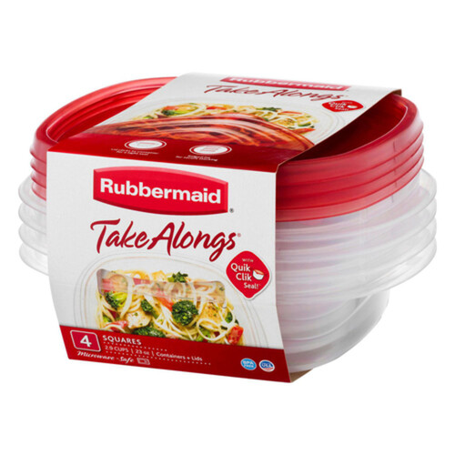 Rubbermaid Take Alongs Square Food Storage Containers 4 x 686 ml