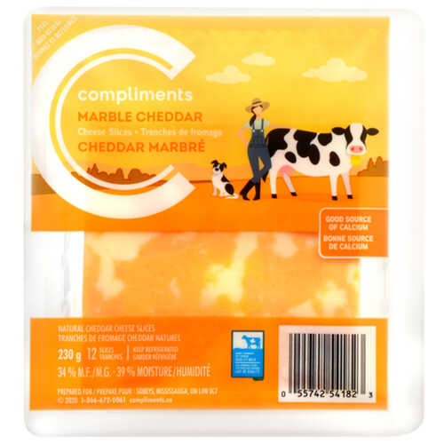 Compliments Cheese Slices Marble Cheddar 230 g
