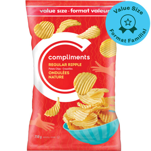 Compliments Potato Chips Ripple Regular 750 g