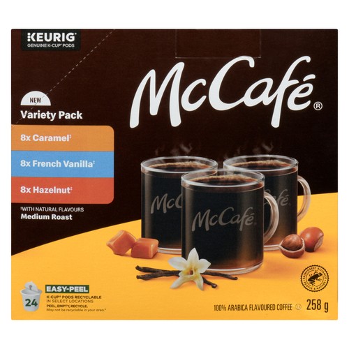 McCafé 100% Arabica Flavoured Coffee Medium Roast Variety Pack 24 K-Cups 258 g
