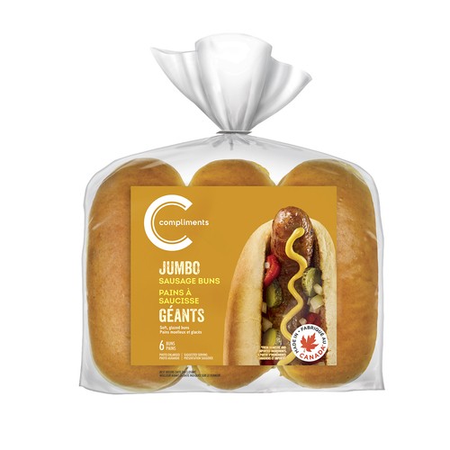 Compliments Sausage Buns Jumbo 6 Count 426 g