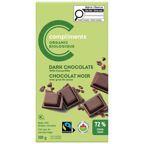 Compliments Organic Dark Chocolate Cocoa Nibs 100 g