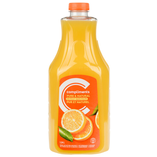 Compliments Pure & Natural No Pulp Juice Orange 1.54 L (bottle)