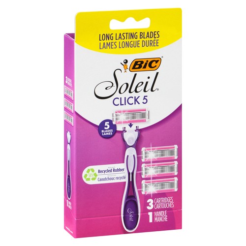 Bic Click 5 Soleil Blades With Handle 3 Pack