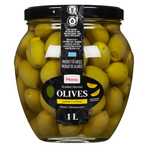 Pilaros Green Olives With Lemon Peel 1 L