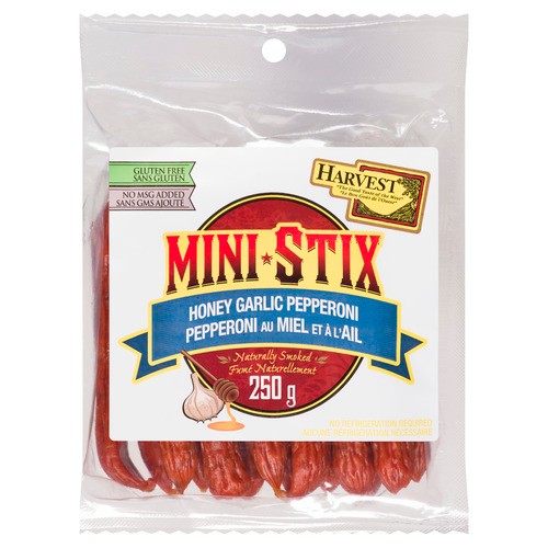 Harvest Meats Honey Garlic Mini Stix Pepperoni 250 g