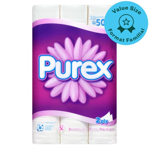 Purex Toilet Paper 2-Ply 30 Jumbo Rolls x 202 Sheets 
