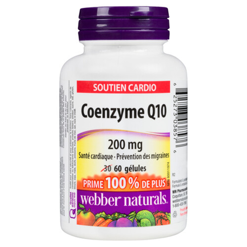 Webber Naturals Bonus Coenzyme Q10 200 mg 60 Softgel Capsules